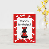 Scottie Birthday Kaart (Gele Bloem)