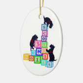 Scottie Blokken !! Keramisch Ornament (Links)