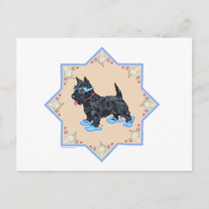 Scottie Blue FlipFlops Briefkaart