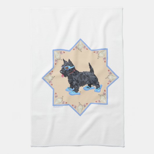Scottie Blue FlipFlops Theedoek (Verticaal)