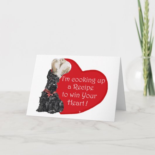 Scottie Chef Valentijn Feestdagen Kaart (Voorkant)