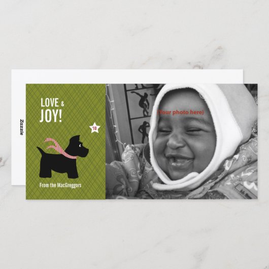 Scottie Christmas Photo Card Feestdagenkaart (Voorkant / Achterkant)