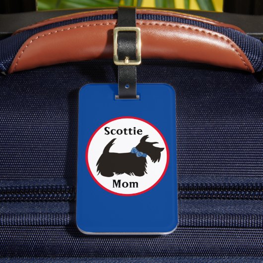 Scottie dog Bagagelabel, Scottie Mam bagage Bagagelabel (Voorkant Insitu 2)