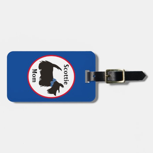 Scottie dog Bagagelabel, Scottie Mam bagage Bagagelabel (Voorkant horizontaal)