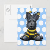 Scottie Dog Bee Briefkaart (Voorkant / Achterkant)