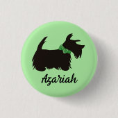 Scottie dog Button, Schotse doodsbang Ronde Button 3,2 Cm (Voorkant)