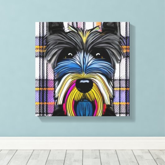 Scottie Dog Canvas Afdruk (Insitu (Houten vloer))