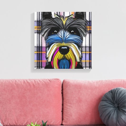 Scottie Dog Canvas Afdruk (Insitu (Woonkamer))
