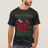 Scottie Dog Christmas Pajama Red Plaid Scottish Ug T-shirt (Voorkant)