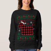 Scottie Dog Christmas Pajama Red Plaid Scottish Ug Trui (Voorkant)