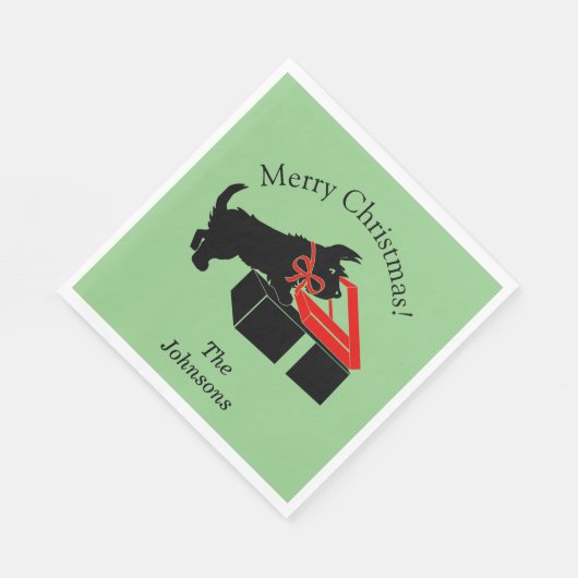 Scottie Dog Christmas Paper Party Drink Servetten (Hoek)