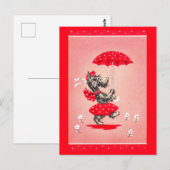 Scottie dog dame met paraplu briefkaart (Voorkant / Achterkant)