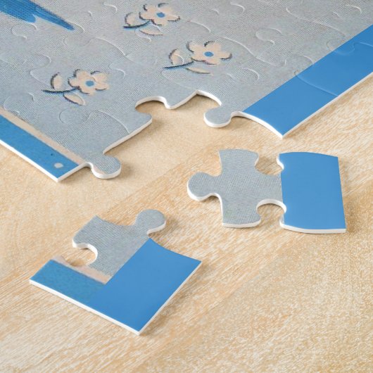 Scottie dog dame met paraplu legpuzzel (Zijkant)