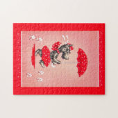 Scottie dog dame met paraplu legpuzzel (Horizontaal)