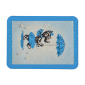 Scottie dog dame met paraplu magneet (Horizontaal)