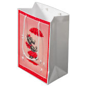 Scottie dog dame met paraplu medium cadeauzakje (Voorkant Gekanteld)