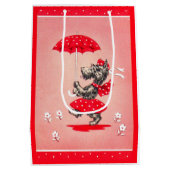 Scottie dog dame met paraplu medium cadeauzakje (Achterkant)