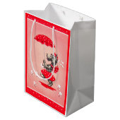 Scottie dog dame met paraplu medium cadeauzakje (Achterkant Gekanteld)