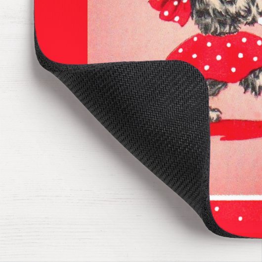 Scottie dog dame met paraplu muismat (Hoek)