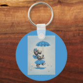 Scottie dog dame met paraplu sleutelhanger (Voorkant)