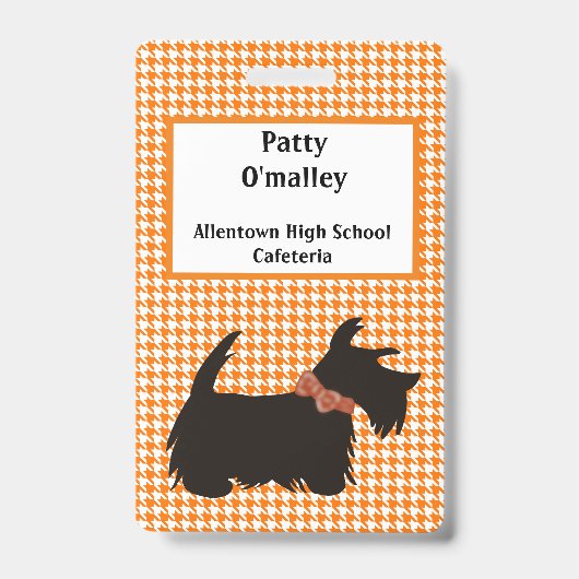 Scottie dog Dog Name badge, name tag Badge (Voorzijde)