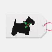 Scottie Dog en Holly Cadeaulabel (Voorkant (Horizontaal))