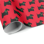 Scottie Dog en Holly Cadeaupapier (Rol Hoek)