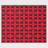 Scottie Dog en Holly Pattern Cadeaupapier (Vlak)