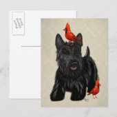 Scottie Dog en Red Birds Briefkaart (Voorkant / Achterkant)