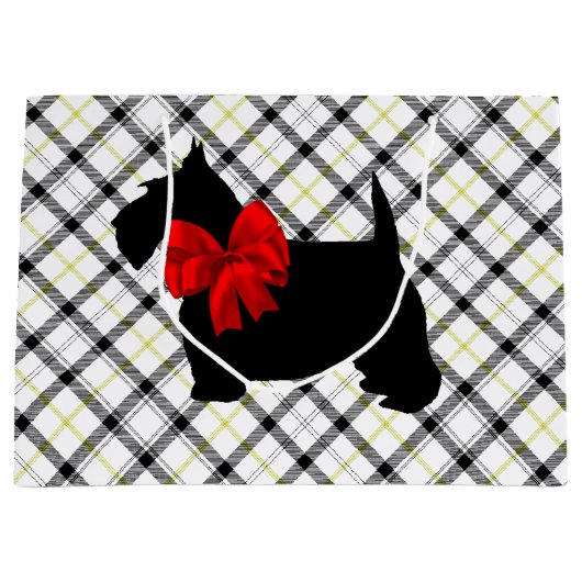 Scottie Dog en Red Bow op Pset Large Cadeautasje (Voorkant)