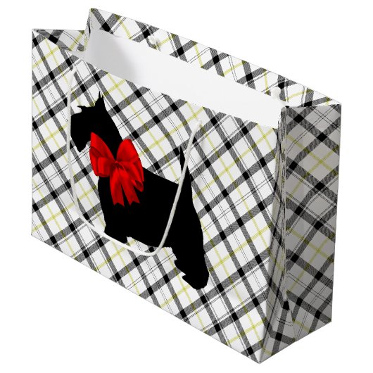 Scottie Dog en Red Bow op Pset Large Cadeautasje (Voorkant Gekanteld)