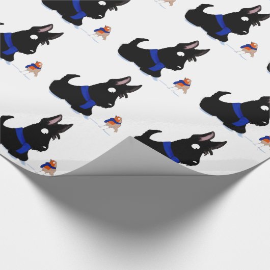 Scottie Dog en Robin Cadeaupapier (Hoek)
