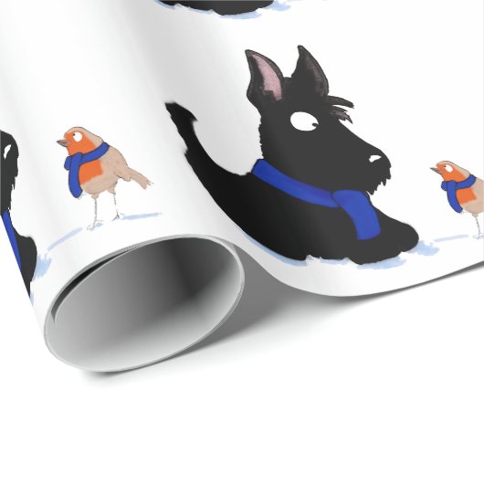 Scottie Dog en Robin Cadeaupapier (Rol Hoek)