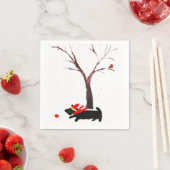Scottie Dog en Robin Kerstkunst Servet (Insitu)