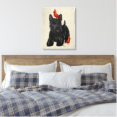 Scottie Dog en Rode vogels Canvas Afdruk (Insitu (Slaapkamer))
