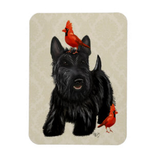 Scottie Dog en Rode vogels Magneet