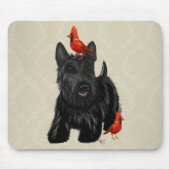 Scottie Dog en Rode vogels Muismat (Voorkant)