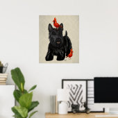 Scottie Dog en Rode vogels Poster (Thuiskantoor)