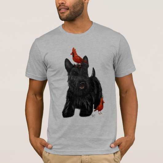 Scottie Dog en Rode vogels T-shirt (Voorkant)