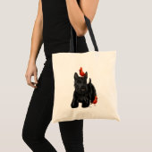 Scottie Dog en Rode vogels Tote Bag (Voorkant (product))