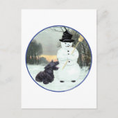 Scottie Dog en Snowman Briefkaart (Voorkant)