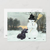Scottie Dog en Snowman Briefkaart (Voorkant / Achterkant)