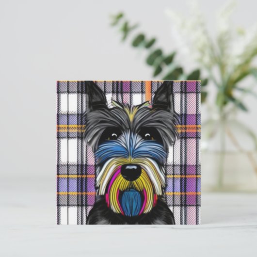 Scottie Dog Feestdagenkaart (Staand voorkant)