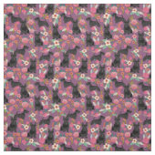 scottie dog  florals paars stof (Swatch)