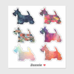 Scottie Dog Geometric Pattern Silhouette Collect Sticker