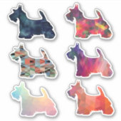 Scottie Dog Geometric Pattern Silhouette Collect Sticker (Voorkant)