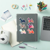 Scottie Dog Geometric Pattern Silhouette Collect Sticker (iPad Cover)
