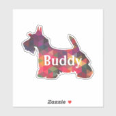 Scottie Dog Geometric Pattern Silhouette met Tekst Sticker (Vel)