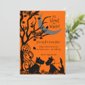 Scottie Dog Halloween Uitnodiging (Staand voorkant)