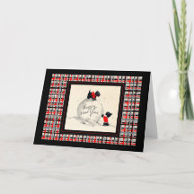 Scottie Dog Happy Nieuwjaar Notitiekaart